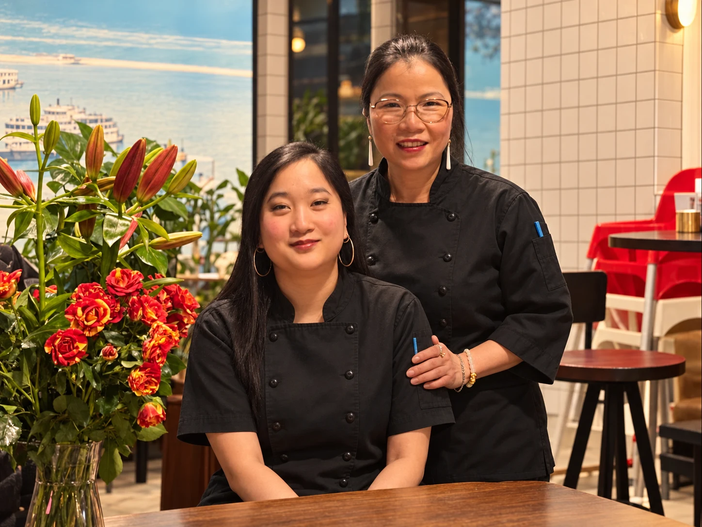 De som driver Vietnamhaket, tillsammans i restaurangen